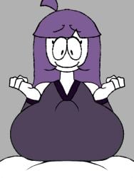 1boy 1boy1girl 1girls beat_banger boobjob breasts clothed_female clothed_female_nude_male grey_background lila_(spooky_month) male/female milf moldiluigi_(artist) mother paizuri paizuri_under_clothes purple_hair spooky_month sr_pelo titfuck titjob tits white_body white_skin white_skinned_female