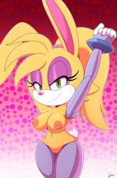 2020 anthro archie_comics bigdon1992 blush breasts bunnie_rabbot cybernetics cyborg digital_media_(artwork) female fur genitals green_eyes hi_res lagomorph leporid machine mammal nipples nude nyuroraxbigdon patreon pussy rabbit sega sonic_(series) sonic_the_hedgehog_(archie) sonic_the_hedgehog_(comics) sonic_the_hedgehog_(series)