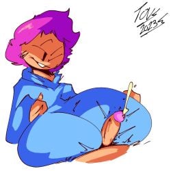 1boy 1girls boobjob breast cum ejaculation gigantic_breasts hoodie kumatora medium_penis mother_(series) mother_3 nintendo one_eye_closed paizuri paizuri_over_clothes pink_hair short_hair tovicsnail