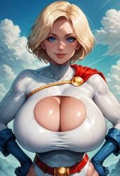 abs ai_generated ass big_ass big_breasts breasts dc dc_comics karen_starr lunerae muscular muscular_female power_girl thick_thighs thunder_thighs wide_hips