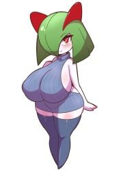 1girls big_breasts blush breasts creatures_(company) eyebrows eyelashes eyes female female_only game_freak generation_3_pokemon heart kirlia nintendo pokémon_(species) pokemon pokemon_(species) pokemon_rse sigruku wide_hips