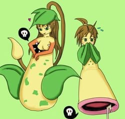 anthro anthro_only blush breasts color female female_only flora_fauna front_view interspecies multiple_females multiple_girls pokemon tagme victreebel weepinbell