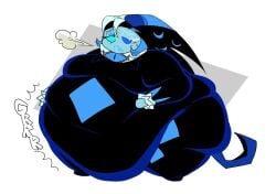big_belly cookie_run cookie_run_kingdom obese overweight_male shadow_milk_cookie solo