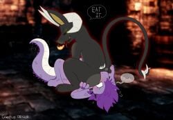 anal anthro beltempest bodily_fluids canid canid_demon canine canis claws demon domestic_dog dungeon duo facesitting female female_rimming_male feral fire fluffy fluffy_hair forced forced_rimming graedius_(artist) green_eyes hair hellhound hi_res horn lizard male male/female mammal markings mythological_canine mythological_creature mythology oral purple_body purple_hair questionable_consent rape reptile rimming scale_markings scales scalie scutes sex short_stack sitting_on_another sweat zullie_(graedius)
