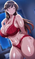 1girls ai_generated breasts female female_only kanojo_okarishimasu large_breasts light-skinned_female light_skin looking_at_viewer mizuhara_chizuru shiny_skin solo thick_thighs thighs wet wide_hips yuukiai