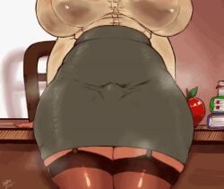 1futa 2021 animated big_penis breasts bulge clothed clothing erection erection_under_clothes foreskin fully_clothed futa_only futanari getting_erect gif grower_not_a_shower huge_breasts human intersex original original_character pencil_skirt penis randomboobguy skirt solo standing steam thick_thighs thighhighs uncircumcised uncut wide_hips