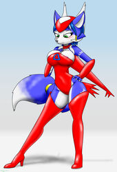 anthro chameloshi cosplay high_heel_boots high_heels krystal latias latias_(cosplay) nintendo pokemon pokemon_(cosplay) pokemon_(species) solo solo_female star_fox tagme