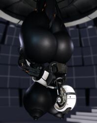 2025 3d_(artwork) areola ass big_breasts big_butt black_body breasts digital_media_(artwork) erect_nipples female glados hanging_breasts hi_res huge_breasts huge_butt humanoid machine nipples not_furry portal_(series) puffy_areola robot robot_humanoid solo thick_thighs upside-down valve voluptuous_female willie_piv wire