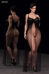 3d busty dead_or_alive female female_focus female_only hourglass_figure loveluv69 milf miyako_(doa) nude nude_female nudity pinup pinup_pose tagme wide_hips