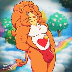1:1 2024 anthro biped brave_heart_lion bulge care_bear_cousins care_bears chest_tuft chin_tuft closed_smile clothed clothing detailed_bulge digital_drawing_(artwork) digital_media_(artwork) fabfelipe facial_tuft featureless_chest felid fur fur_tuft head_tuft heart_nose heart_symbol hi_res lion looking_at_viewer male mammal mane mouth_closed multicolored_body multicolored_fur orange_body orange_fur orange_mane orange_tail_tuft pantherine pecs pinup pose red_clothing red_thong red_underwear smile solo tail tail_tuft thong thong_only topless topless_anthro topless_male tuft underwear underwear_only whiskers white_body white_fur yellow_body yellow_fur yellow_inner_ear