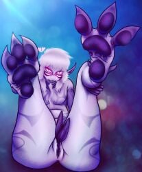 2_penises 4_eyes alien alien_genitalia alien_humanoid animal_genitalia animal_penis anus ass bite biting_lip butt_focus claws cuntboy cuntboy_sans_balls curling_toes diphallia diphallism feet foot_fetish foot_focus genitals hair hemipenes herm hermaphrodite hi_res humanoid intersex legatus maleherm multi_eye multi_genitalia multi_penis not_furry not_furry_focus nytrodioxide pawpads paws penis pink_eyes pink_hair pointy_ears presenting presenting_hindquarters purple_body pussy raised_paw sharp_teeth solo spread_toes teeth toe_claws toes vulva white_hair