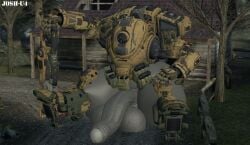 3d extreme_size_difference fat_ass fat_butt fat_male holding_object holding_weapon huge_ass huge_balls huge_cock josh-u4 korey_(koreyvee) koreyvee male male_only mecha rabbit robot scorch_(titanfall) sitting sitting_on_another sitting_on_penis size_difference source_filmmaker thick_butt thick_thighs titanfall titanfall_2 weapon