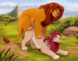 anal anal_sex ass_up bite biting_lip blush bodily_fluids canon_x_oc cum cum_drip cum_in_ass cum_inside digital_drawing_(artwork) digital_media_(artwork) disney dripping duo ejaculation fan_character felid feline feline_hybrid feral feral_on_feral feral_penetrating from_behind_position fur genital_fluids hi_res hybrid king leaking_cum lion looking_pleasured male male/male mammal mane markings miuyki pantherine penetration red_mane royalty savanna sex shaded simba_(the_lion_king) spots spotted_body spotted_fur tail tail_tuft the_lion_king theluji tuft