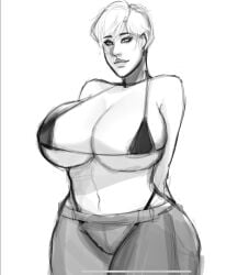 1girls =w= big_ass big_breasts boobs boobs?_wanna_touch_boobs? curvy curvy_female female large_breasts looking_at_viewer micro_bikini milf mommy mother original original_character original_characters sexy smile standing tomboy tomboy_milf