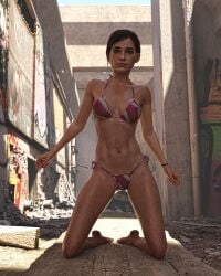 3d bikini dboxx ellie_(the_last_of_us) ellie_williams female kneeling pinup pinup_pose tagme the_last_of_us the_last_of_us_2