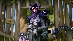 bear blush duo finished fortnite furry happy hiding raven_(fortnite) raven_team_leader thigh_job