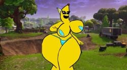 banana female female_only fortnite fruit_humanoid huge_ass huge_breasts malhare_(artist) peely smiling