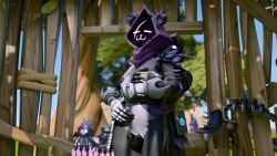 1920x1080 anthro bear duo fortnite front_view furry hiding raven_(fortnite) raven_team_leader raven_team_leader_(fortnite) thigh_job