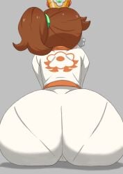 ass ass_focus biker_daisy bodysuit brown_hair bubble_butt female huge_ass large_ass mario_(series) mario_kart mario_kart_world nintendo ovelhacore ponytail princess_daisy super_mario_bros. sweat sweaty sweaty_butt