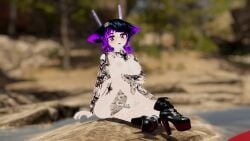 1female 3d abs athletic athletic_female breasts breasts cyborg female fit fit_futanari goth goth_girl human humanoid large_breasts looking_at_viewer mature_female mommy nipples nude pale_skin purple_eyes purple_hair sitting solo spread_legs spreading sweat sweating sweaty tits_out uncensored undressed virtual_reality vrchat vrchat_avatar vrchat_model