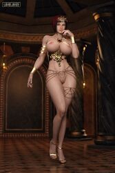 3d busty dead_or_alive female female_focus female_only hourglass_figure loveluv69 mila_(doa) milf nude nude_female nudity pinup pinup_pose tagme tomboy wide_hips