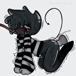 blot_(dandy's_world) dandy's_world dildo eyes_rolled_back leashed_collar mime on_fours tears_of_pleasure tentacle_dick vibrating_dildo vibrator vibrator_in_ass
