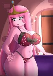 adventure_time big_breasts big_butt big_titties breasts cartoon_network clothing curvaceous curvaceous_female curvaceous_figure curvy curvy_figure curvy_hips female female_focus female_only hatzuhatzu looking_at_viewer pink_body pink_hair princess_bubblegum solo underwear