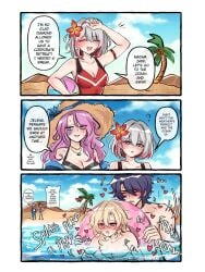 2d artist_request aventurine_(honkai:_star_rail) dr._ratio_(honkai:_star_rail) gay gay_male gay_sex homosexual honkai:_star_rail jade_(honkai:_star_rail) topaz_(honkai:_star_rail) water yaoi