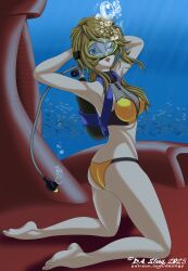 1girls 2023 ass barefoot boobs breasts butt dastigy feet female female_only lipstick purple_eyes scuba scuba_gear scuba_mask scuba_tank soles solo solo_female solo_only space_battleship_yamato space_battleship_yamato_2199 swimsuit swimsuit_only swimwear swimwear_only toes two_piece_swimsuit underwater yuki_mori
