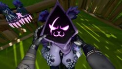 bear breasts dominant_female fortnite furry hidden hiding pov raven_(fortnite) raven_team_leader titjob