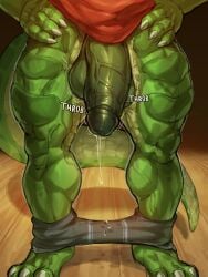 2025 3:4 3_toes absurd_res alligator alligatorid anthro balls big_balls big_penis biped bodily_fluids bottomwear bottomwear_down claws clothed clothed_anthro clothed_male clothing crocodilian digital_media_(artwork) dripping feet finger_claws fingers genital_fluids genital_focus genitals glans glistening glistening_genitalia glistening_penis green_balls green_body green_glans green_penis green_scales green_tail half-erect hand_on_hip hi_res humanoid_genitalia humanoid_penis male male_anthro mixterart motion_onomatopoeia muscular muscular_anthro muscular_male onomatopoeia partially_clothed partially_clothed_anthro partially_clothed_male penis penis_focus precum precum_drip red_clothing red_shirt red_topwear reptile scales scalie shirt shorts shorts_down solo sound_effects tail text throbbing throbbing_balls throbbing_penis toe_claws toes topwear vein veiny_muscles veiny_penis