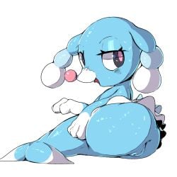 2025 anus blue_body brionne colored digital_media_(artwork) female feral generation_7_pokemon genitals hi_res lodetail looking_at_viewer looking_back mammal marine nintendo pinniped pinniped_pussy plump_labia pokemon pokemon_(species) presenting_vulva semi-anthro shaded solo tail vulva