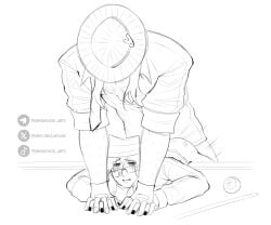 2boys chance_(forsaken) fedora forsaken_(roblox) gay gay_sex mafioso_(forsaken) penetration penny_hellmouse roblox roblox_game robloxian tagme telegram_username tiktok_username twitter_username uncolored watermark wearing_glasses yaoi