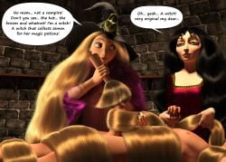 fur_cape hairjob hairjob_heaven halloween_costume mother_gothel rapunzel rapunzel_(tangled)
