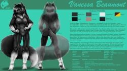 2025 5_fingers 5_toes abs anthro ass athletic athletic_anthro athletic_female big_breasts biography black_body black_fur black_hair black_nose breasts canid canine canis character_name domestic_dog english_text feet female fingers fluffy fluffy_tail fur ghostwolf great_pyrenees hair hi_res humanoid_feet humanoid_hands hybrid livestock_guardian_dog mammal model_sheet molosser mountain_dog navel nipples nude nude_anthro nude_female pastoral_dog plantigrade shaded smile solo standing stated_bisexuality stated_sexuality tail text toes vanessa_beaumont vulva wolf wolfdog