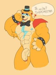 anthro barazoku bear five_nights_at_freddy's five_nights_at_freddy's:_security_breach generalvaal genitals glamrock_freddy hi_res male mammal muscular penis scottgames solo steel_wool_studios