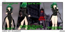 3d ass green_eyes green_hair koikatsu one-punch_man skirt_lift tatsumaki white_panties