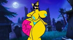 ass brain breasts female female_only fortnite huge_ass huge_breasts malhare_(artist) peely smile