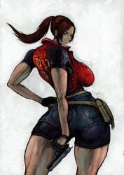 bike_shorts claire_redfield hotpants ponytail resident_evil resident_evil_2