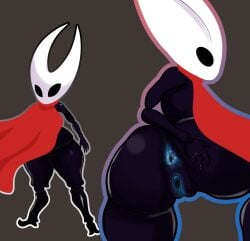 1girl 1girls anthro anus anus_focus arthropod arthropod_humanoid ass baohda blue_anus cloak hollow_knight hollow_knight:_silksong hornet_(hollow_knight) humanoid insectoid pussy silksong spread_ass spreading