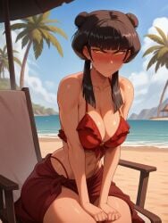 ai_generated avatar_the_last_airbender bikini double_bun female female_focus female_only goth goth_girl gothic hairbun mai_(avatar) noblewoman solo solo_female solo_focus