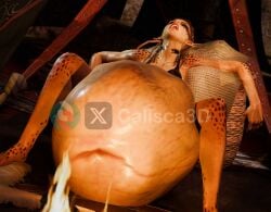 3d amazon baldur's_gate_3 belly body female female_prey lae'zel nude render samesize sexy shadowheart stomach vore vore_belly warrior