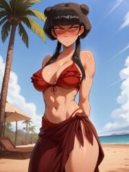 ai_generated avatar_the_last_airbender bikini double_bun female female_focus female_only goth goth_girl gothic hairbun mai_(avatar) noblewoman solo solo_female solo_focus