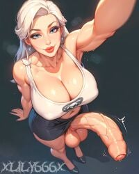 1futa 1futanari 2d 4k abs ai_generated areolae armpits bangs bare_shoulders black_footwear black_skirt blue_eyes blush breasts cleavage clothing collarbone covered_nipples curvaceous earrings erection female footwear foreskin futa_only futanari high_heels huge_breasts huge_cock huge_testicles jewelry large_breasts large_penis large_testicles light_skin lips lipstick long_hair looking_at_viewer makeup mature_female mature_futanari midriff muscle navel nipples original original_character partially_retracted_foreskin pencil_skirt penis precum reaching reaching_towards_viewer red_lips shirt shoes skirt sleeveless smile solo sports_bra standing sweat tank_top testicles thick_eyebrows thick_thighs thighs uncensored veins veiny_penis white_hair wide_hips xlily666x