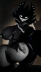 3d_(artwork) absurd_res accessory ace_rattman anthro arms ass atomicsopp_sfm backrooms backrooms_creature big_breasts big_butt black_body breasts curvy_figure digital_media_(artwork) ear_piercing female hands_behind_back hi_res humanoid karelia_(ace_rattman) looking_at_viewer looking_back mammal monster nipple_piercing nipples nude piercing shadow smile smiler_(the_backrooms) smiling_at_viewer solo source_filmmaker_(artwork) tail the_backrooms touching_butt voluptuous voluptuous_anthro voluptuous_female white_eyes