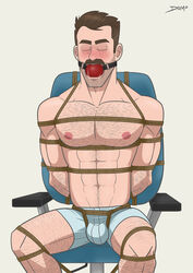 2015 alternate_version_available ball_gag beard bill_andersen body_hair bondage bound bulge closed_eyes damo dilf disney drool drooling facial_hair flaccid gag gagged image_set inside_out male male_focus male_only malesub office_chair pixar questionable_consent rope rope_bondage sequence sequential sequential_set sitting_down solo sweat tied_to_chair tied_up underwear