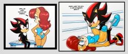 ai_generated ass bonsoirdude horny sally_acorn shadow_the_hedgehog sonic_(series) wrestling