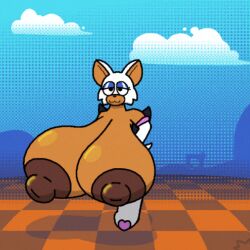 1girls animated female gigantic_breasts huge_breasts hyper hyper_penis mattthetooncat rouge_the_bat solo sonic_(series) sonic_the_hedgehog_(series) swaying swaying_breasts walk_cycle walking