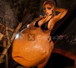 3d amazon baldur's_gate_3 belly body female female_prey lae'zel nude render samesize sexy shadowheart stomach vore vore_belly warrior