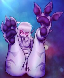 4_eyes alien anus ass butt_focus cuntboy cuntboy_sans_balls feet foot_fetish foot_focus glowing glowing_eyes hair hairless herm hermaphrodite hi_res humanoid intersex legatus maleherm multi_eye multi_genitalia noseless not_furry not_furry_focus nytrodioxide pawpads paws penis pink_eyes pink_hair pointy_ears purple_body purple_hair pussy sharp_teeth skinny solo spread_legs spread_toes spreading teeth toes vulva